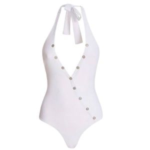 Guess Women’s One Piece Embellished Swimsuit in White